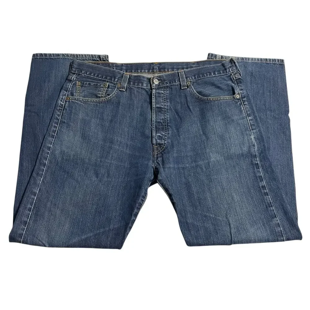 Levis 501 Jeans Size 38 Blue Regular Straight Leg Button Fly Medium Wash Denim